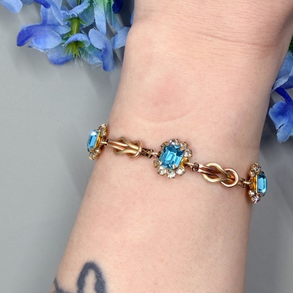 12K 1/20 GF Vintage Austrian Crystal Tennis Bracelet - Picture 8 of 8